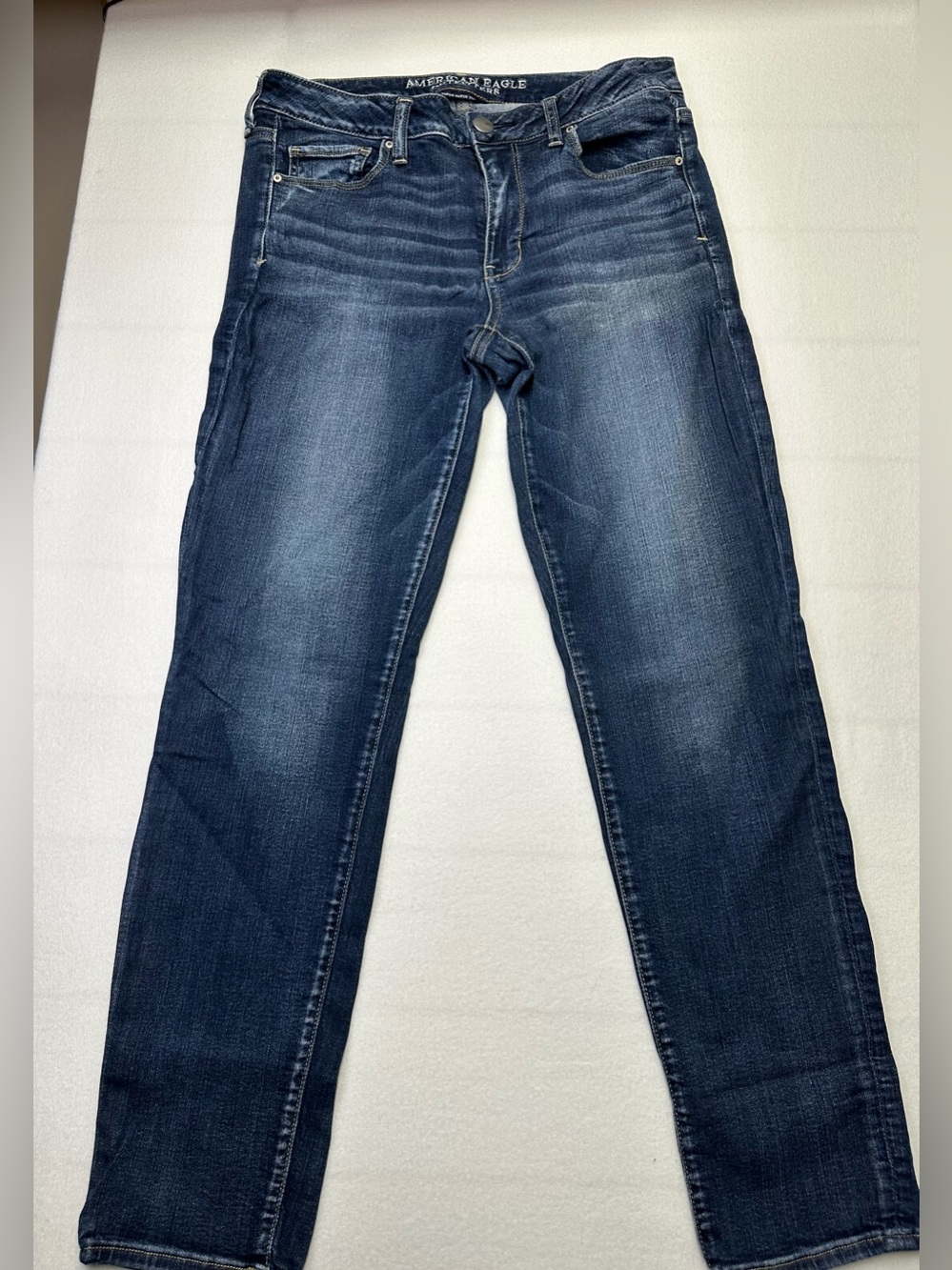American Eagle Women’s Size 12 Skinny Straight Leg Blue Jeans | 29” Inseam EUC